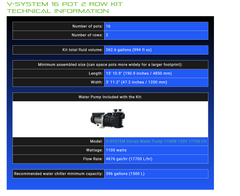 Alien Hydroponics -V-SYSTEM 16 Pot 2 Row Kit BD100-0216