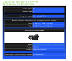 Alien Hydroponics -V-SYSTEM 18 Pot 2 Row Kit BD100-0218