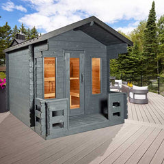 LeisureCraft CT Georgian Cabin Sauna with Porch CTC88PW