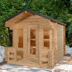 LeisureCraft CT Georgian Cabin Sauna with Porch CTC88PW